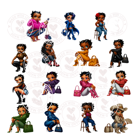 Blue Betty DTF transfers