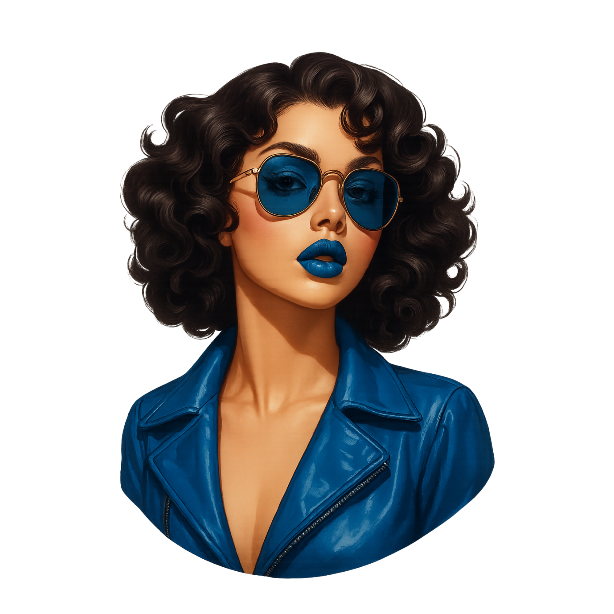 Blue Beauty DTF transfer