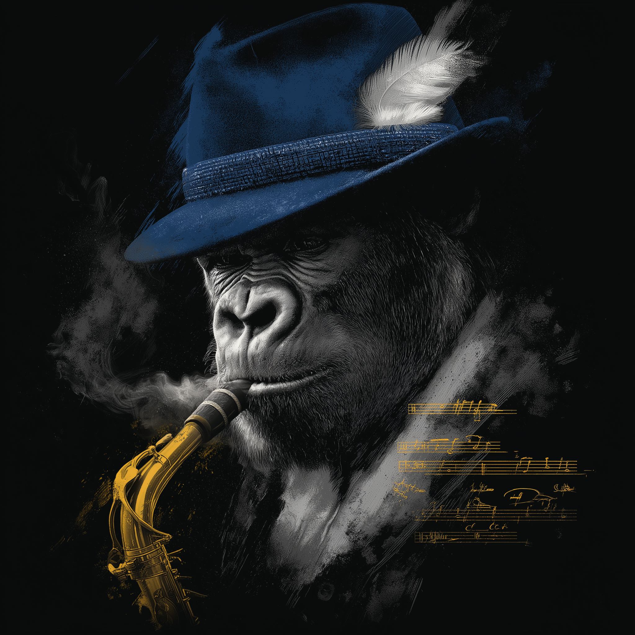 Savory Saxophonist Half-tone File